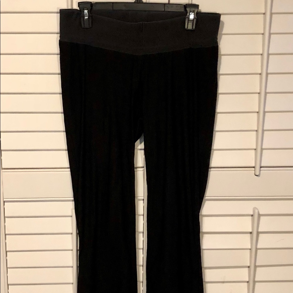 Black bootcut maternity pants by Rebel Maternity.